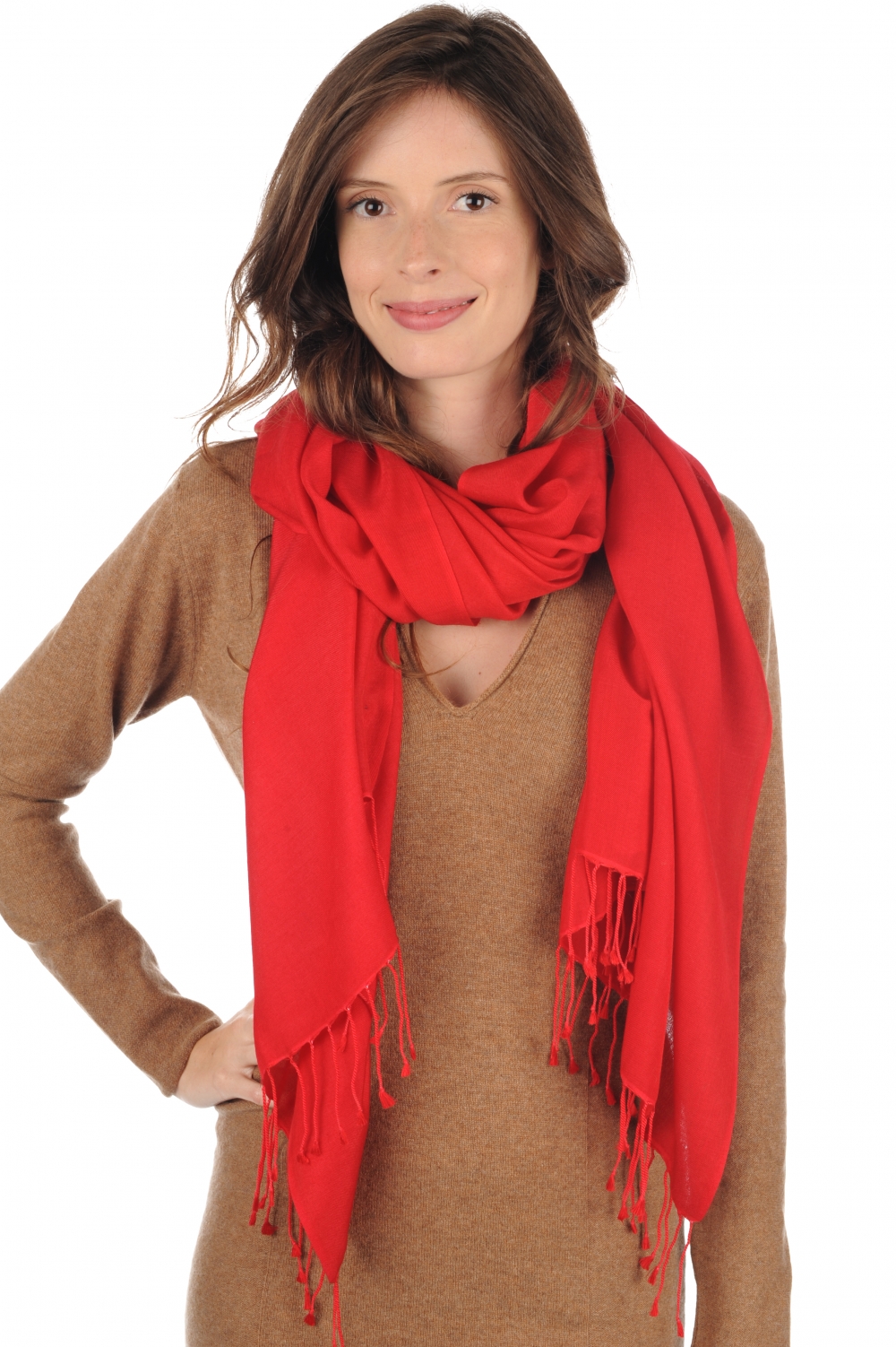 Cashmere & Silk accessories shawls platine crimson 201 cm x 71 cm